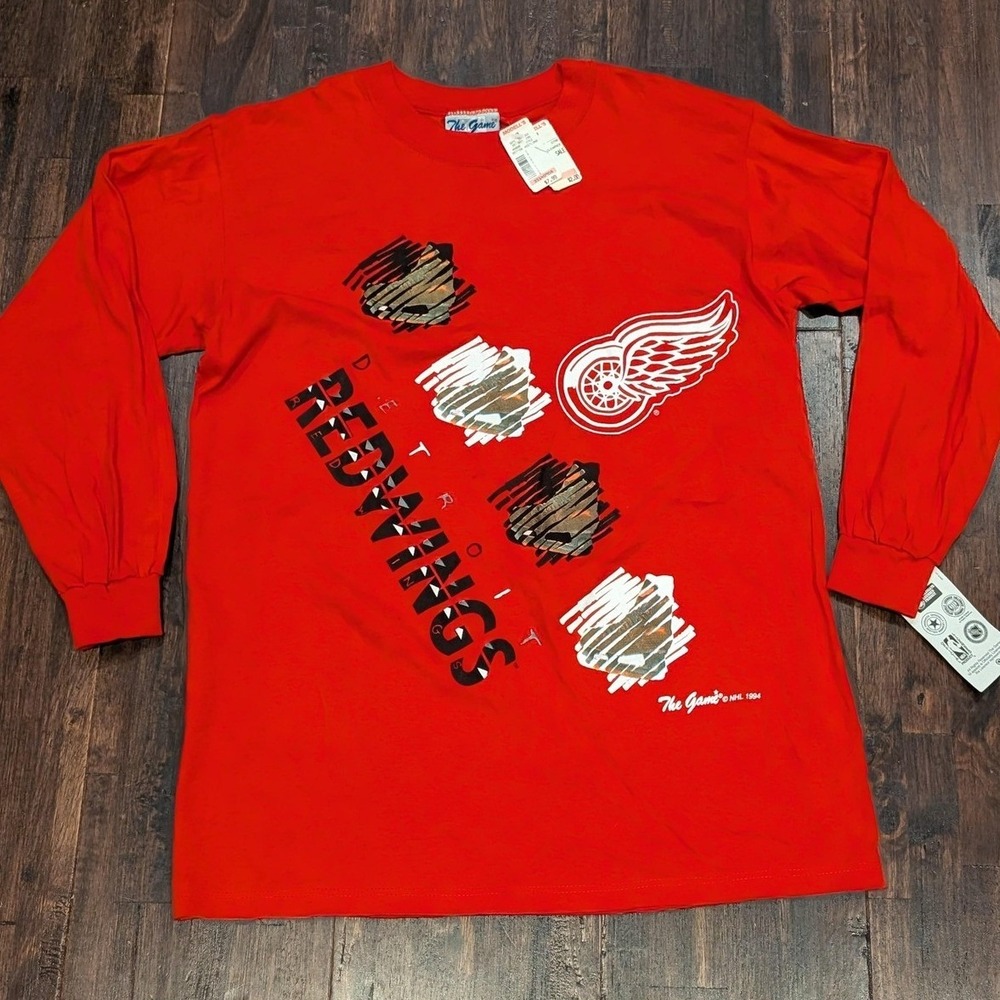 New Vintage 1994 The Game Detroit Red Wings Long Sleeve T-Shirt Men M NHL Hockey